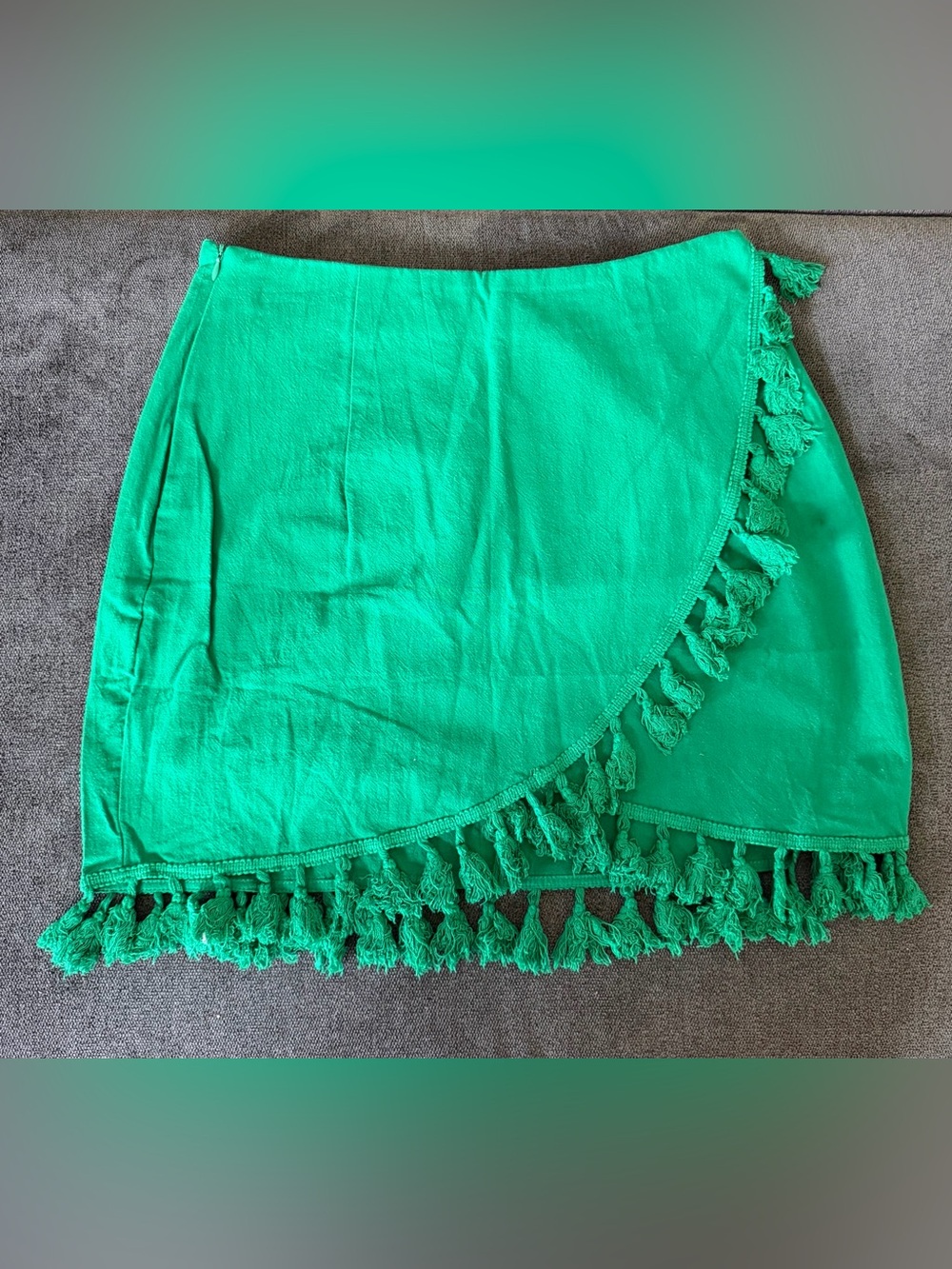Boho Tassel Trim Faux Wrap Skirt NWT